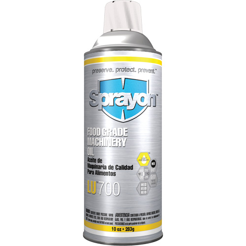 Huile &agrave; machine de cat&eacute;gorie alimentaire LU700, 10 oz, Canette a&eacute;rosol PB Rental Co. Ltd.