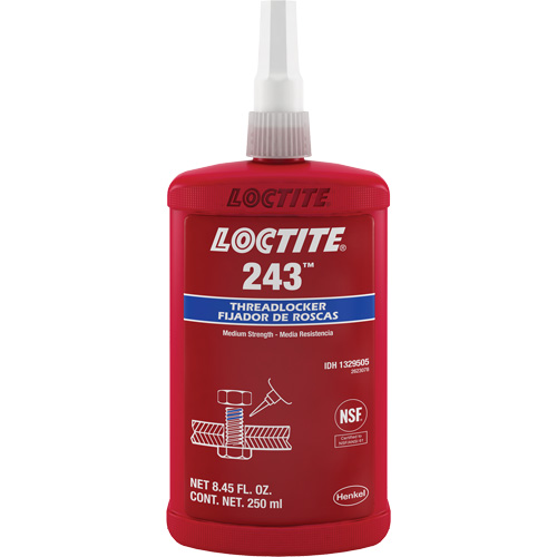 Threadlocker 243 Oil Tolerant, Blue, Medium, 250 ml, Bottle PB Rental Co. Ltd.