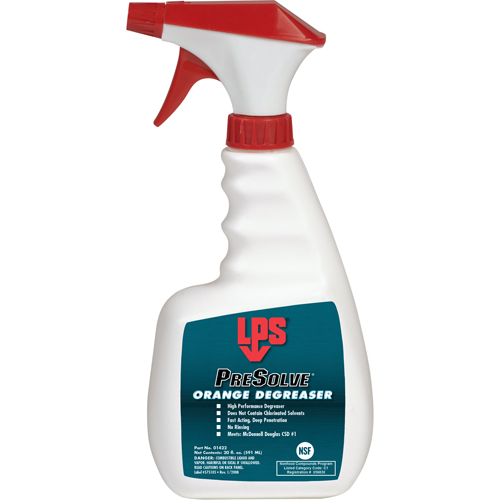 D&eacute;graissant orange PreSolve, Bouteille &agrave; g&acirc;chette PB Rental Co. Ltd.