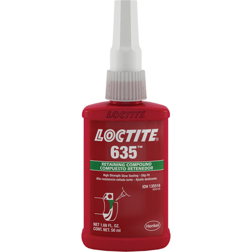 Compos&eacute; de retenue Loctite 635, 50 ml, Bouteille, Vert PB Rental Co. Ltd.