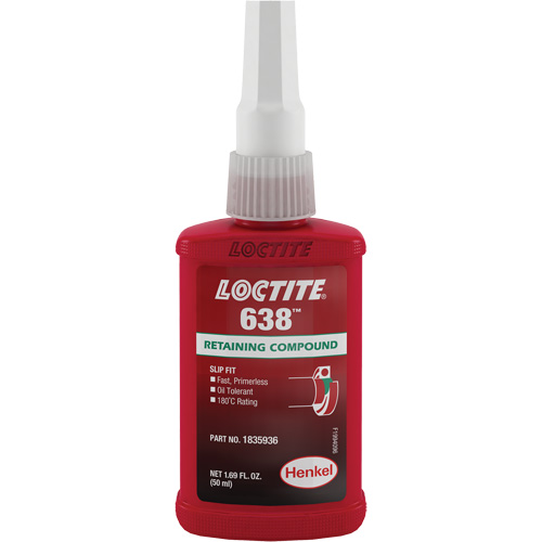 Compos&eacute; de retenue Loctite 638, 50 ml, Bouteille, Vert PB Rental Co. Ltd.