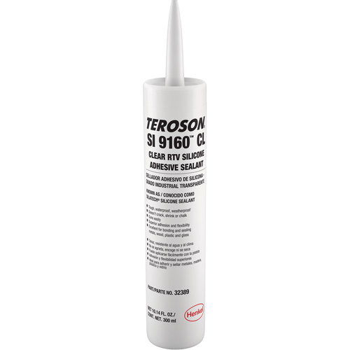Scellant &agrave; la silicone Teroson SI 9160, Cartouche, Transparent PB Rental Co. Ltd.