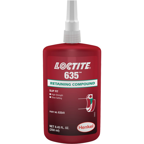 Compos&eacute; de retenue Loctite 635, 250 ml, Bouteille, Vert PB Rental Co. Ltd.