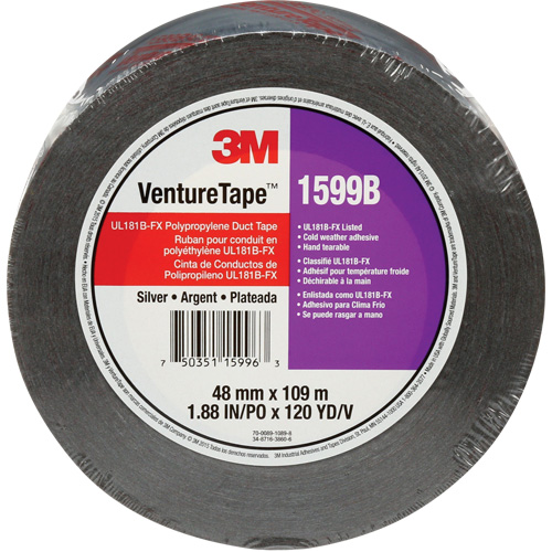 Ruban en polypropyl&egrave;ne Venture Tape 1599B, 3 mils, Argent, 48 mm (2") x 109,7 m (359,9') PB Rental Co. Ltd.