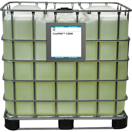 Liquide pour le travail des m&eacute;taux synth&eacute;tique peu mousseux CoolPAK, R&eacute;servoir GRV PB Rental Co. Ltd.
