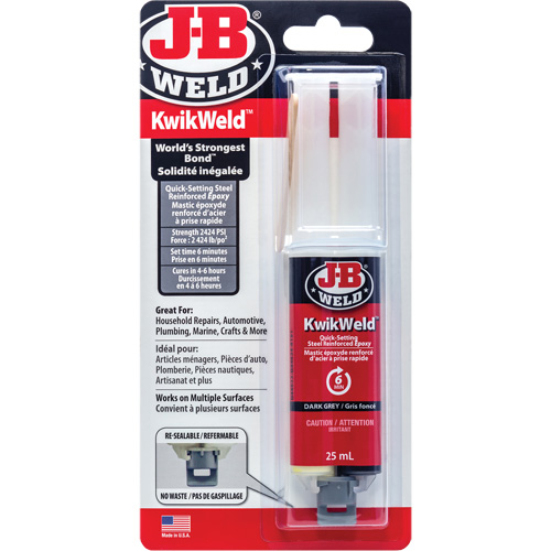 Adh&eacute;sif KwikWeld, 25 ml, Seringue, Deux composants, Gris PB Rental Co. Ltd.