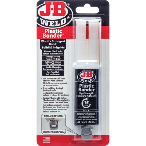 Plastic Bonder Adhesive, 25 ml, Syringe, Two-Part, Black PB Rental Co. Ltd.