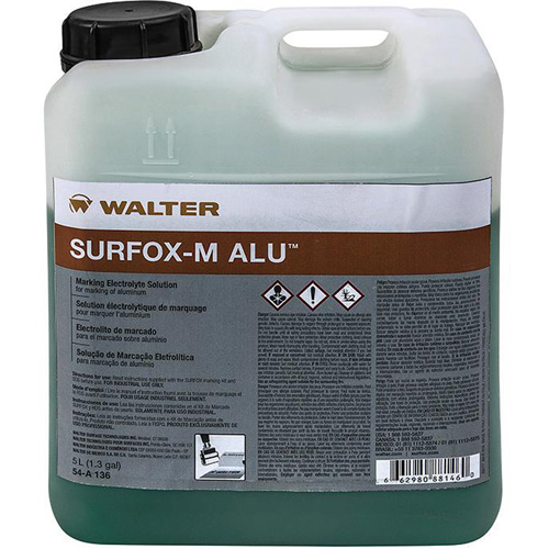 Solution &eacute;lectrolytique de marquage sur l'aluminium Surfox-M PB Rental Co. Ltd.