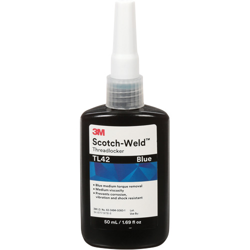 Adh&eacute;sif frein-filet TL42 Scotch-Weld, Bleu, Moyen, 50 ml, Bouteille PB Rental Co. Ltd.