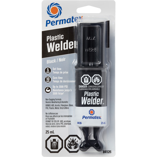 Colle &eacute;poxyde Plastic Welder, 25 ml, Seringue, Deux composants, Noir PB Rental Co. Ltd.