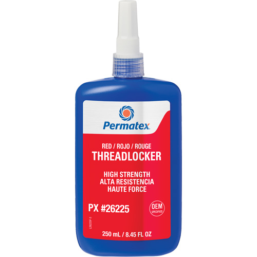 Permanent Strength Threadlocker, Red, High, 250 ml, Bottle PB Rental Co. Ltd.