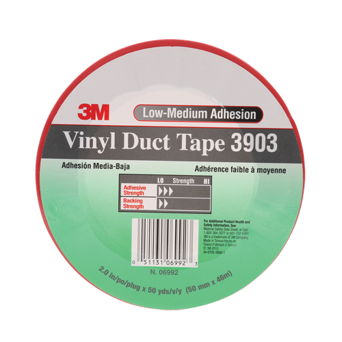 Rubans adh&eacute;sifs en vinyle 3903, 48 mm (2") la x 46 m (151') lo, 6,5 mils, Rouge PB Rental Co. Ltd.