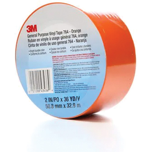 764 General-Purpose Vinyl Tape, 50.8 mm (2") W x 32.9 m (108') L, 5 mils, Orange PB Rental Co. Ltd.