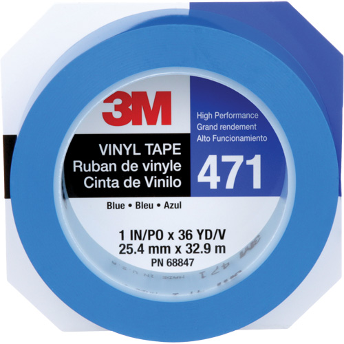 Ruban en vinyle 471, 25,4 mm (1") la x 32,9 m (108') lo, 5,3 mils, Bleu PB Rental Co. Ltd.
