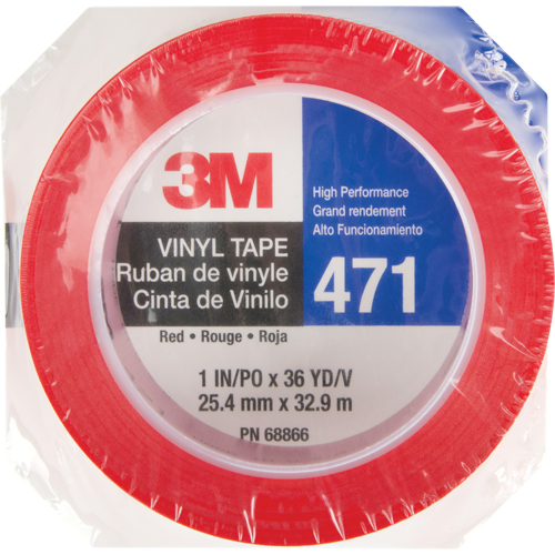 471 Vinyl Tape, 25.4 mm (1") W x 32.9 m (108') L, 5.3 mils, Red PB Rental Co. Ltd.