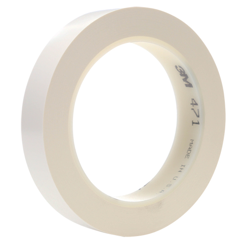 471 Vinyl Tape, 25.4 mm (1") W x 32.9 m (108') L, 5.3 mils, White PB Rental Co. Ltd.