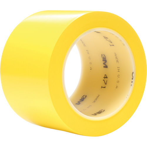 471 Vinyl Tape, 76.2 mm (3") W x 32.9 m (108') L, 5.2 mils, Yellow PB Rental Co. Ltd.