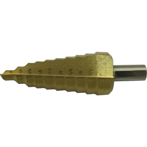 Foret &eacute;tag&eacute; &agrave; 9 &eacute;tages de qualit&eacute; sup&eacute;rieure Jet-Kut, 1/4" - 3/4", Incr&eacute;ments de 1/16", Acier rapide PB Rental Co. Ltd.