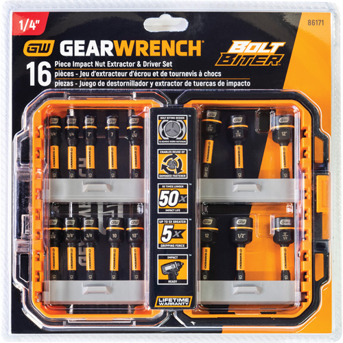 Bolt Biter Nut Extractor & Driver Set, 16 Pcs., Non Magnetic, Metric & Imperial PB Rental Co. Ltd.