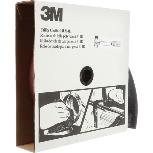 Rouleau de toile abrasive utilitaire 314D, 2" la x 150' lo, Grain 100J PB Rental Co. Ltd.