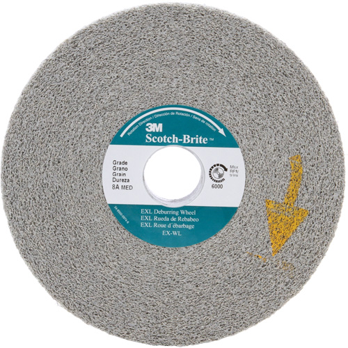 Meules d'&eacute;barbage EXL Scotch-Brite, 6" x 1", Arbre de 1", Oxyde d'aluminium PB Rental Co. Ltd.