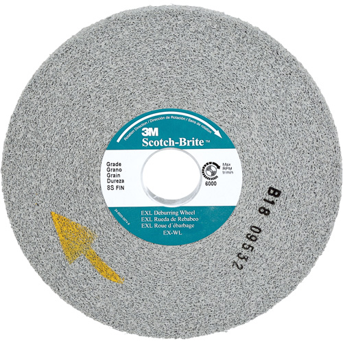 Meule d'&eacute;barbage EXL Scotch-Brite, 6" x 1/2", Arbre de 1", Carbure de silicium PB Rental Co. Ltd.