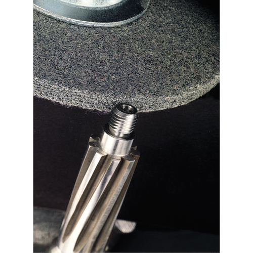 Meules homog&egrave;nes d'&eacute;barbage EXL Scotch-Brite, 1" x 1", Arbre de 3/16", Grain de 2A, Oxyde d'aluminium PB Rental Co. Ltd.