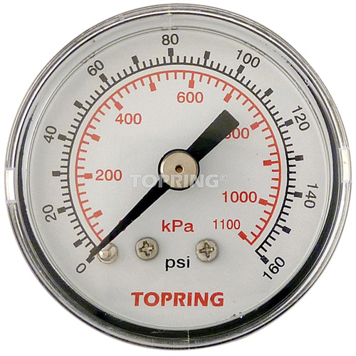 Manom&egrave;tre,  1-1/2", 0 - 160 psi, Fixation arri&egrave;re, Analogique PB Rental Co. Ltd.