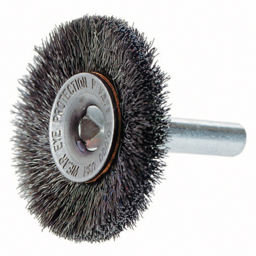 Crimped Wire Wheel Brush with 1/4" Shank, 3" Dia., 0.014" Fill, 1/4" Arbor PB Rental Co. Ltd.