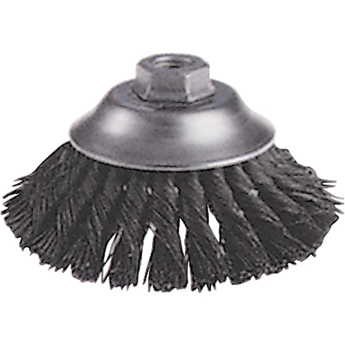 Brosses-boisseau &agrave; fils nou&eacute;s - Brosse-boisseau &eacute;vas&eacute;e, Dia. 6", Fils 0,02", Arbre 5/8"-11, Acier PB Rental Co. Ltd.