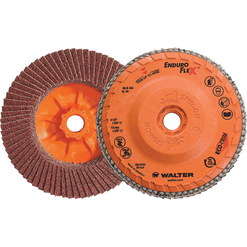 Disque &agrave; lamelles Enduro-Flex, 4-1/2" x 5/8"-11, Type 27, Grain 40, Alumine de zirconium PB Rental Co. Ltd.