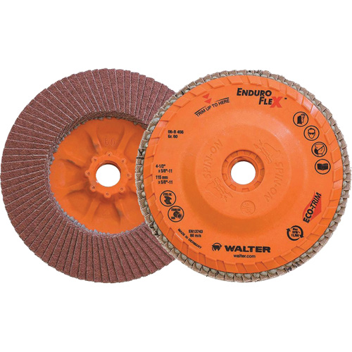 Disque &agrave; lamelles Enduro-Flex, 4-1/2" x 5/8"-11, Type 27, Grain 60, Alumine de zirconium PB Rental Co. Ltd.
