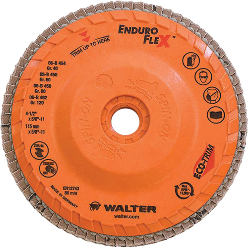 Disque &agrave; lamelles Enduro-Flex, 4-1/2" x 5/8"-11, Type 27, Grain 80, Alumine de zirconium PB Rental Co. Ltd.