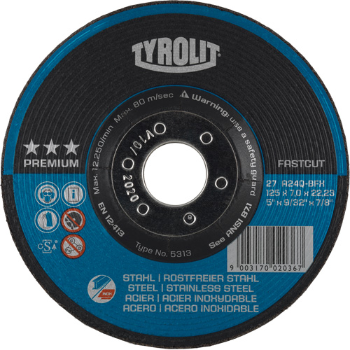 Premium 2-in-1 Grinding Wheel, 7" x 9/32", 7/8" Arbor, Type 27 PB Rental Co. Ltd.