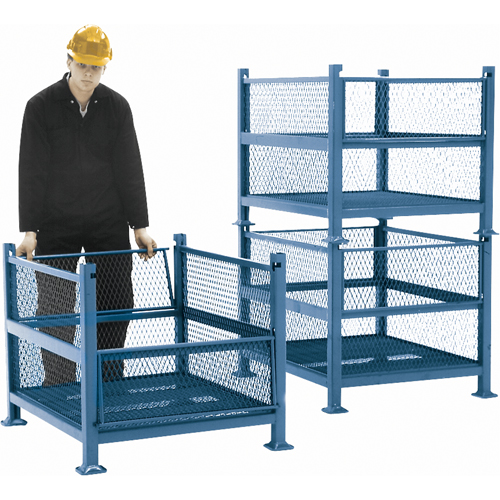 Conteneurs en m&eacute;tal grillag&eacute;, 2 panneaux repliables, Capacit&eacute; 2500 lb, 34,5" la x 40,5" p x 32,25" h PB Rental Co. Ltd.