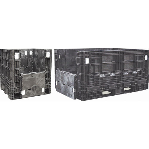 Collapsible Structural Polyethylene Containers, 30" L x 32" W x 34" H, Black PB Rental Co. Ltd.