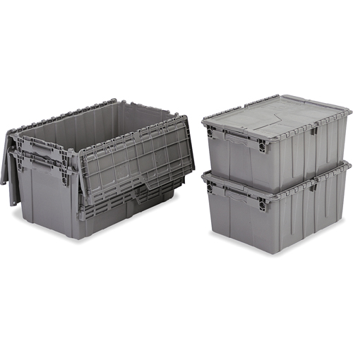 Contenants de distribution Flipak en plastique poly&eacute;thyl&egrave;ne (PE), 11,8" x 9,8" x 7,7", Gris PB Rental Co. Ltd.