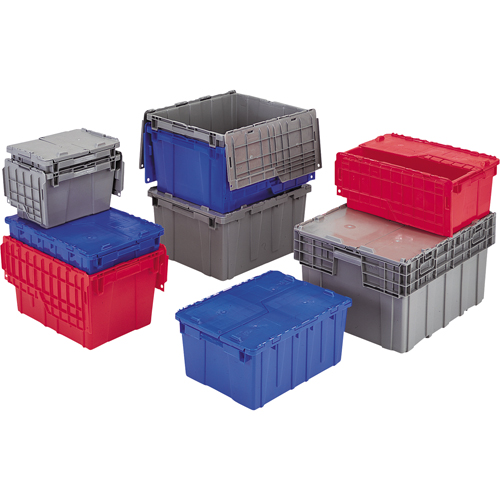 Contenants de distribution Flipak en plastique poly&eacute;thyl&egrave;ne (PE), 11,8" x 9,8" x 7,7", Gris PB Rental Co. Ltd.