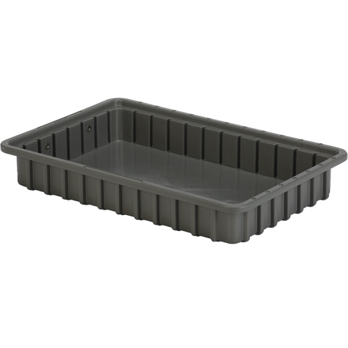 Divider Box&reg; Containers, Polyethylene, 16.5" W x 10.9" D x 2.5" H, Grey PB Rental Co. Ltd.