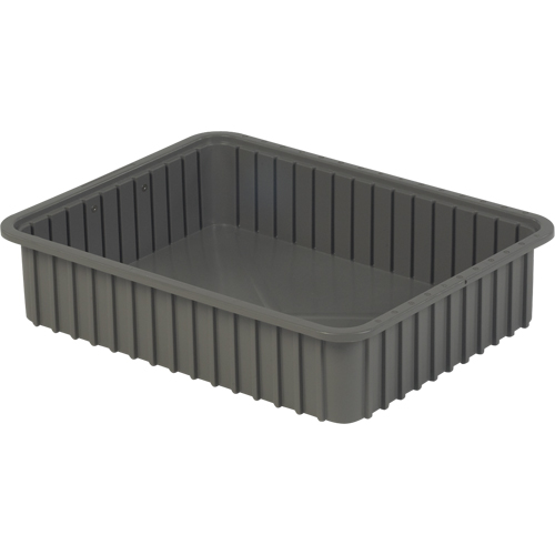 Divider Box&reg; Containers, Polyethylene, 22.4" W x 17.4" D x 5" H, Grey PB Rental Co. Ltd.