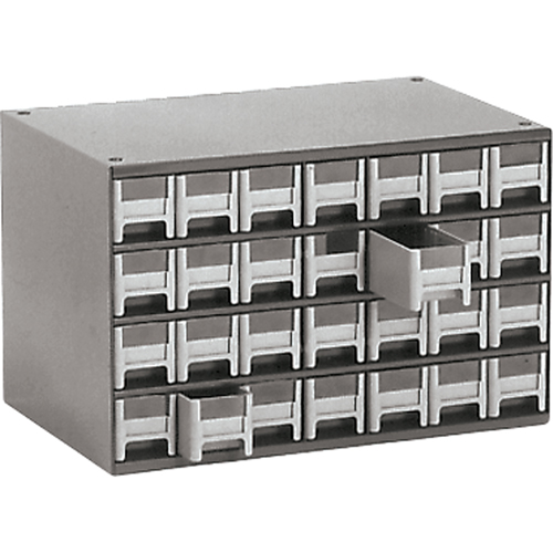 Casiers modulaires pour pi&egrave;ces, Acier, 28 tiroirs, 17" x 10-9/16" x 2-2/16", Gris PB Rental Co. Ltd.