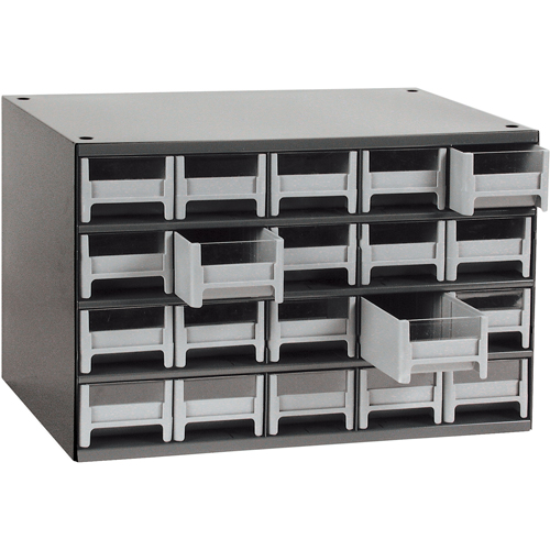 Casiers modulaires pour pi&egrave;ces, Acier, 20 tiroirs, 17" x 10-9/16" x 2-1/16", Gris PB Rental Co. Ltd.