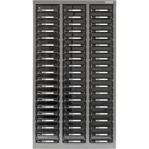 KPC-300 Parts Cabinet, Galvanized Steel, 60 Drawers, 21-3/10" x 10-2/5" x 36-9/10", Grey PB Rental Co. Ltd.
