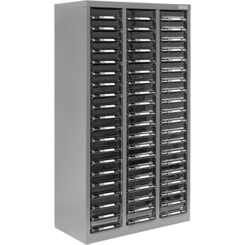KPC-300 Parts Cabinet, Galvanized Steel, 60 Drawers, 21-3/10" x 10-2/5" x 36-9/10", Grey PB Rental Co. Ltd.