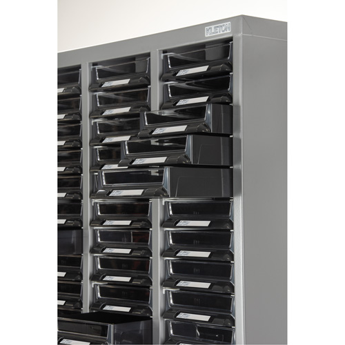 KPC-300 Parts Cabinet, Galvanized Steel, 60 Drawers, 21-3/10" x 10-2/5" x 36-9/10", Grey PB Rental Co. Ltd.
