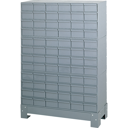 Industrial Drawer Cabinet With Base, 72 Drawers, 34-1/8" W x 12-1/4" D x 48-1/8" H, Grey PB Rental Co. Ltd.