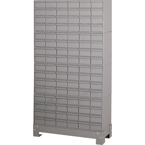 Industrial Drawer Cabinet With Base, 96 Drawers, 34-1/8" W x 12-1/4" D x 62-1/2" H, Grey PB Rental Co. Ltd.