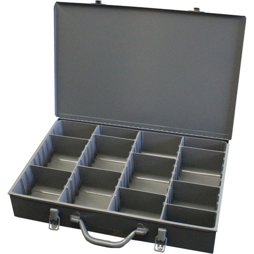 Boîtes &agrave; compartiments ajustables, Acier, Variable compartiments, 18" la x 12" p, 3" h, Gris PB Rental Co. Ltd.