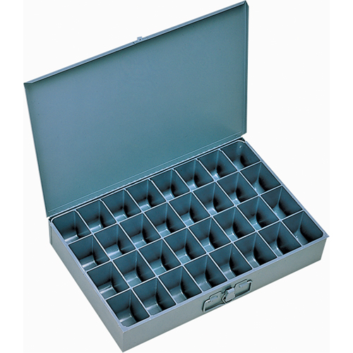Compartment Scoop Boxes, Steel, 32 Slots, 18" W x 12" D x 3" H, Grey PB Rental Co. Ltd.