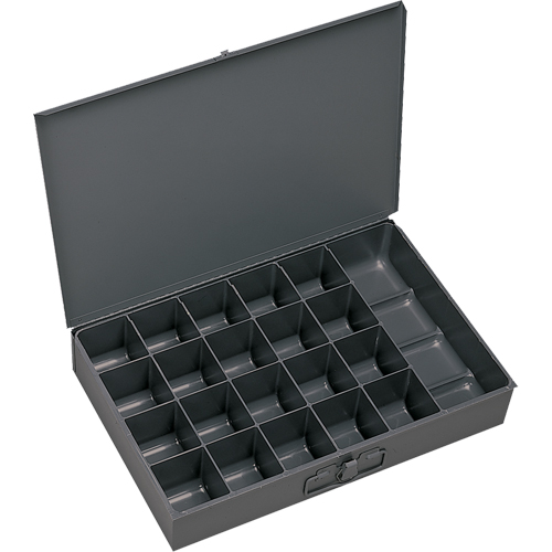 Boîtes &agrave; fond courb&eacute;, Acier, 21 compartiments, 13-3/8" la x 9-1/4" p, 2" h, Gris PB Rental Co. Ltd.